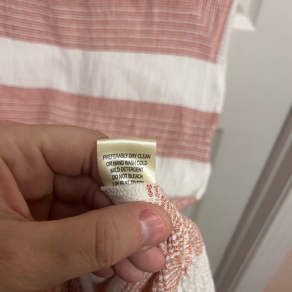 Lovestitch Muted Red and White Striped Midi Dress - Picture 6 of 11